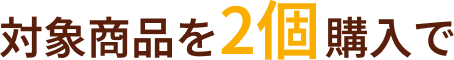 対象商品を2個購入で