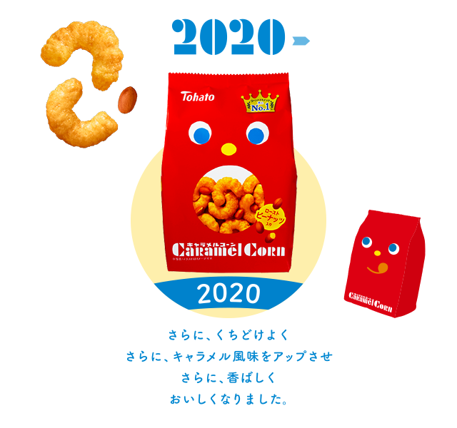 2020～さらに、くちどけよく、さらに、キャラメル風味をアップさせ、さらに、香ばしくおいしくなりました。