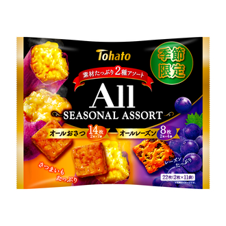 ファミリーサイズオール　シーズナルアソート　おさつ＆レーズン