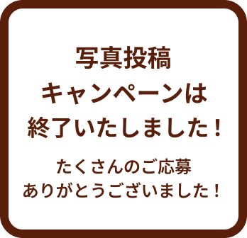 写真投稿キャンペーンは終了いたしました！たくさんのご応募ありがとうございました！
