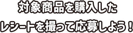 対象商品を購入したレシートを撮って応募しよう！