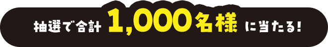 抽選で合計1,000名様に当たる!